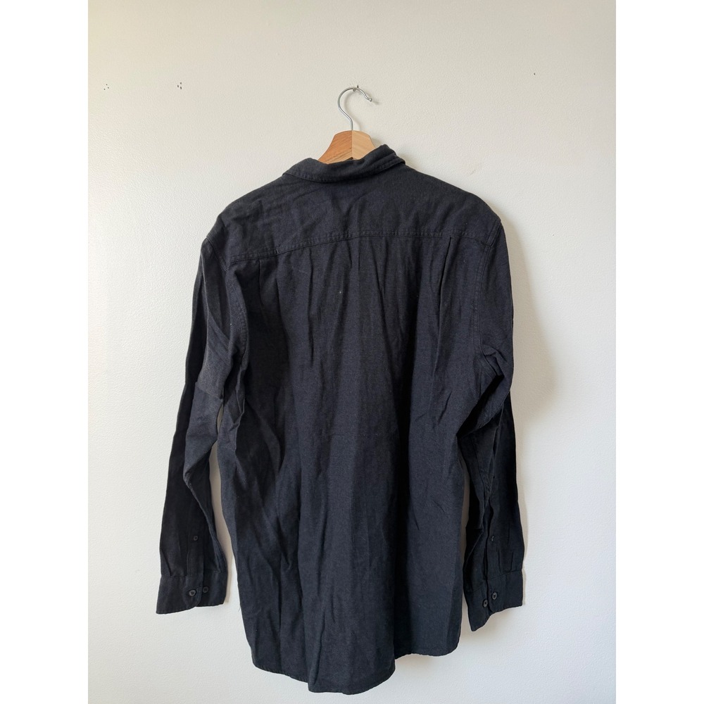 Amazon Essentials Men's Long Sleeve Flannel Shirt – Washed Black – Size Large - Picture 5 of 5